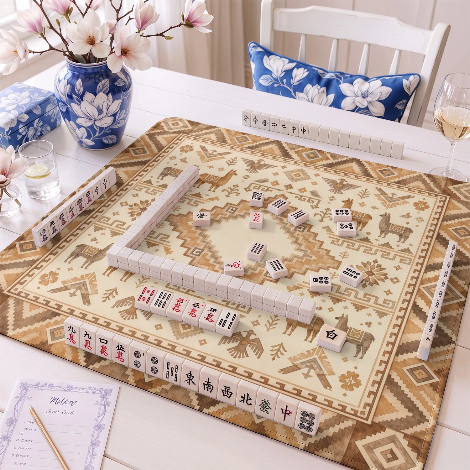 Sandstone Llama mahjong mat – M (60x60 cm) and L (81x81 cm) sizes
