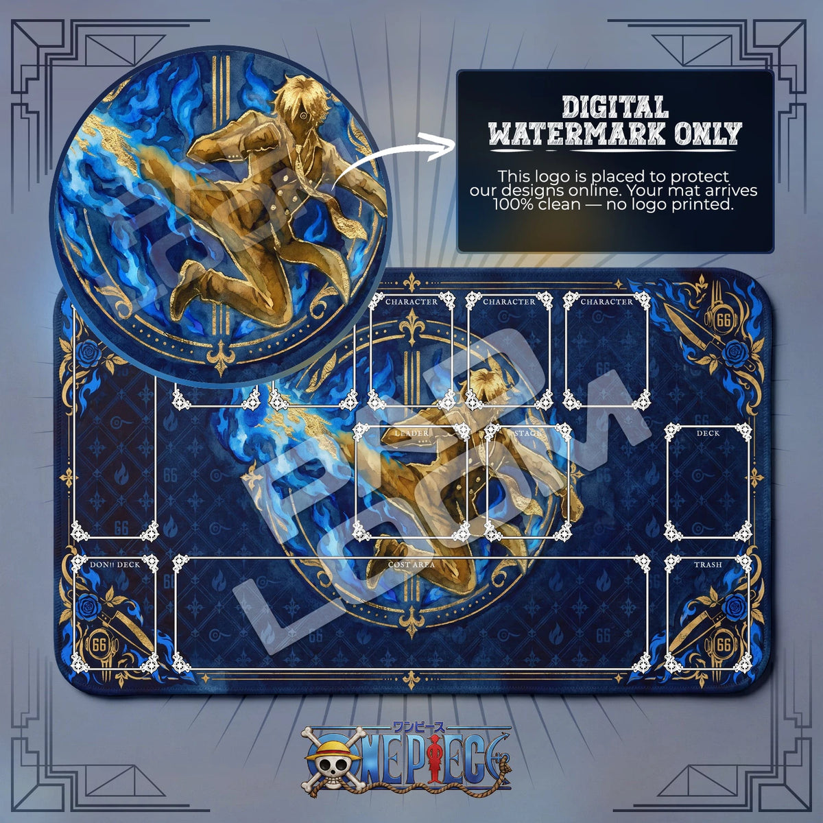 Sanji Ifrit Playmat - One Piece TCG Mat