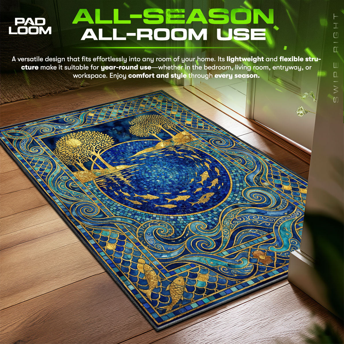 Detailed close-up of Sapphire rug pattern