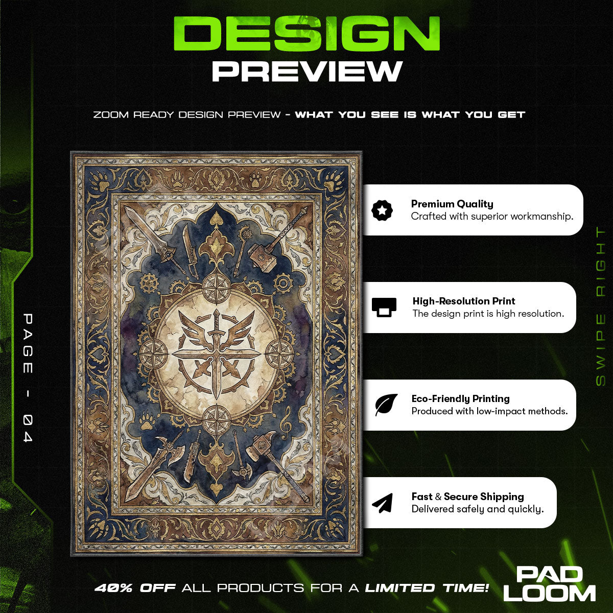 Sapphire Star Arsenal Rug - Monster Hunter Chair Mat