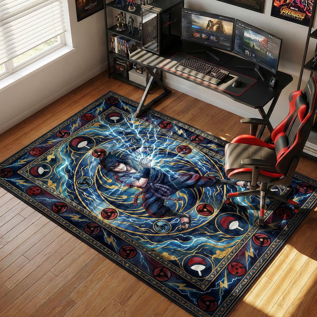 Sasuke Chidori Rug - Naruto Shippuden Chair Mat