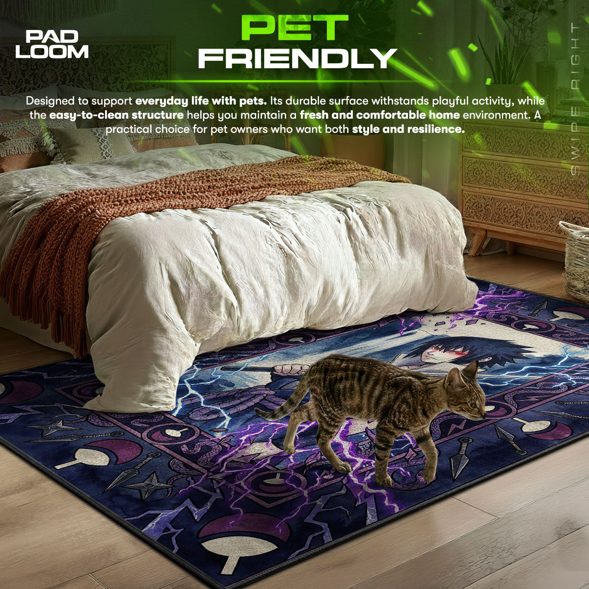 Sasuke Uchiha Avenger Rug - Naruto Shippuden Chair Mat