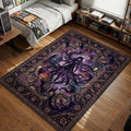 Satella Witch of Envy surrounded by shadow hands and dark magic art style area rug and floor mat