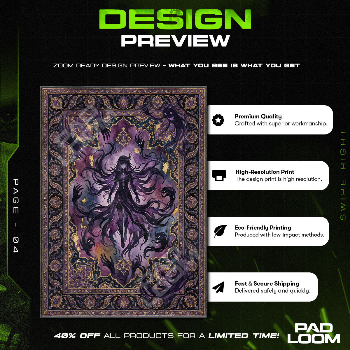 Satella Shadow Hand Rug - Re:Zero Chair Mat