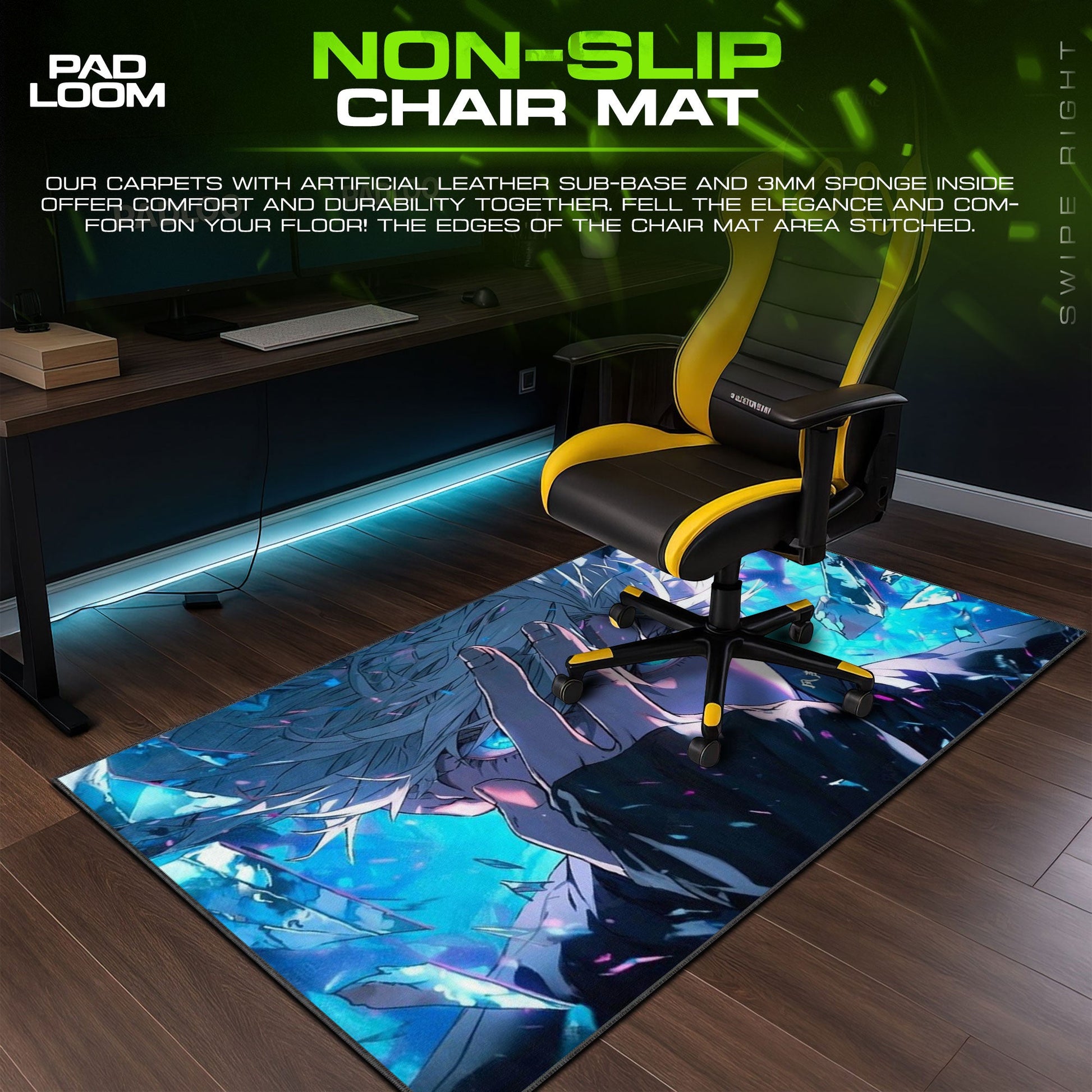 Satoru Gojo Mouse Pad - Cursed Energy Anime Desk Mat Padloom