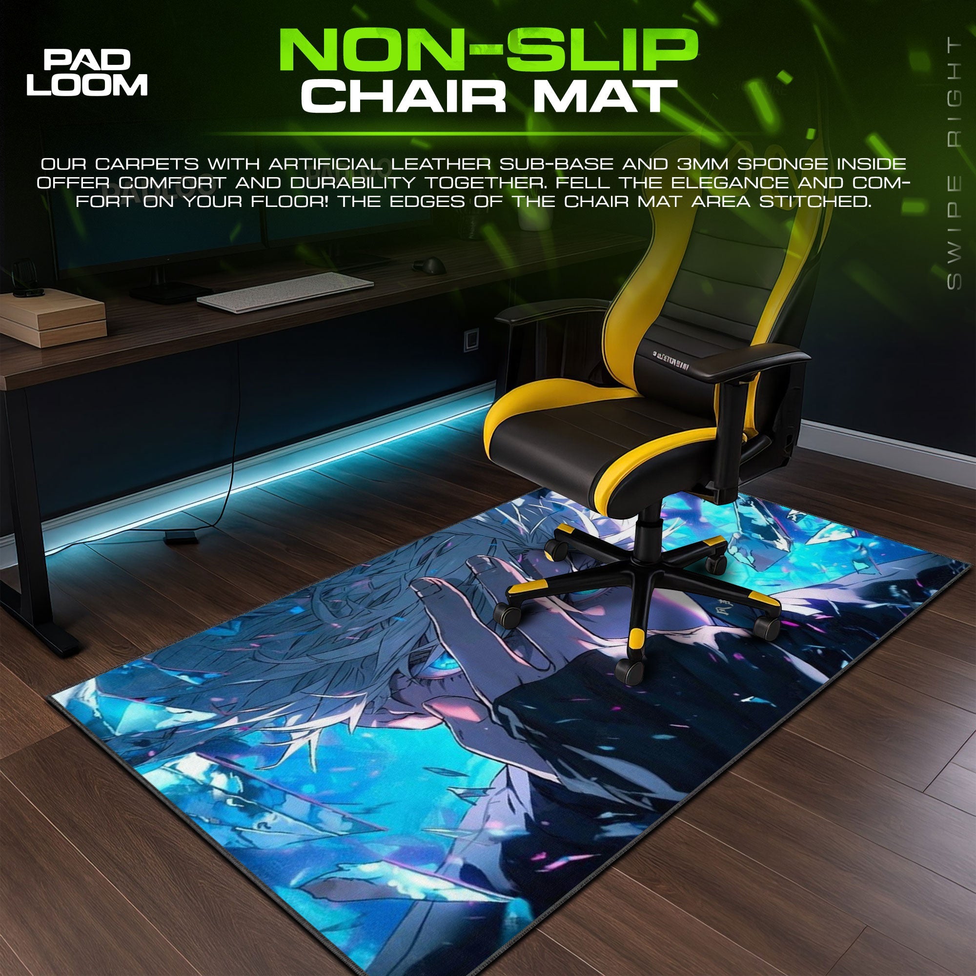 Satoru Gojo Mouse Pad - Cursed Energy Anime Desk Mat Padloom