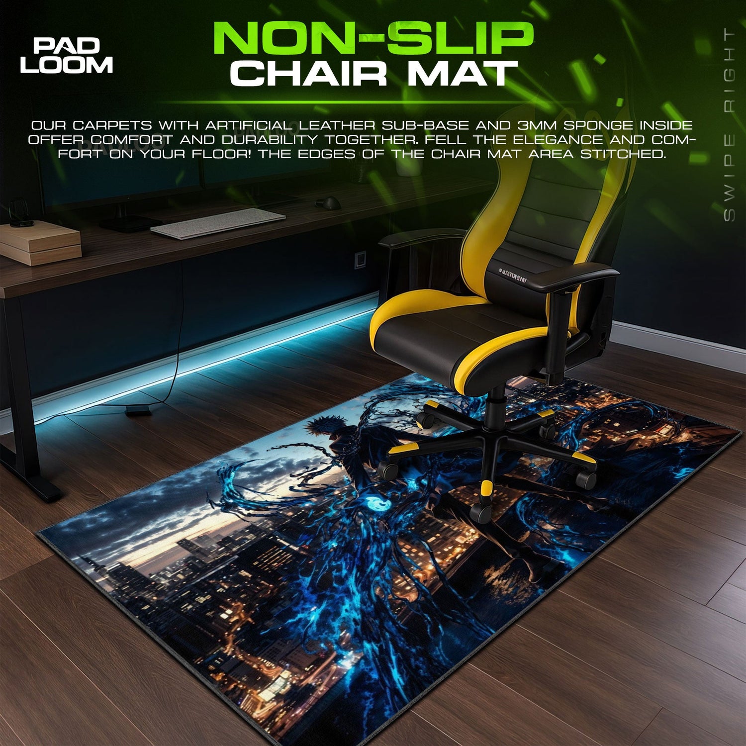 Satoru Gojo Mouse Pad - Limitless Energy Anime Desk Mat Padloom