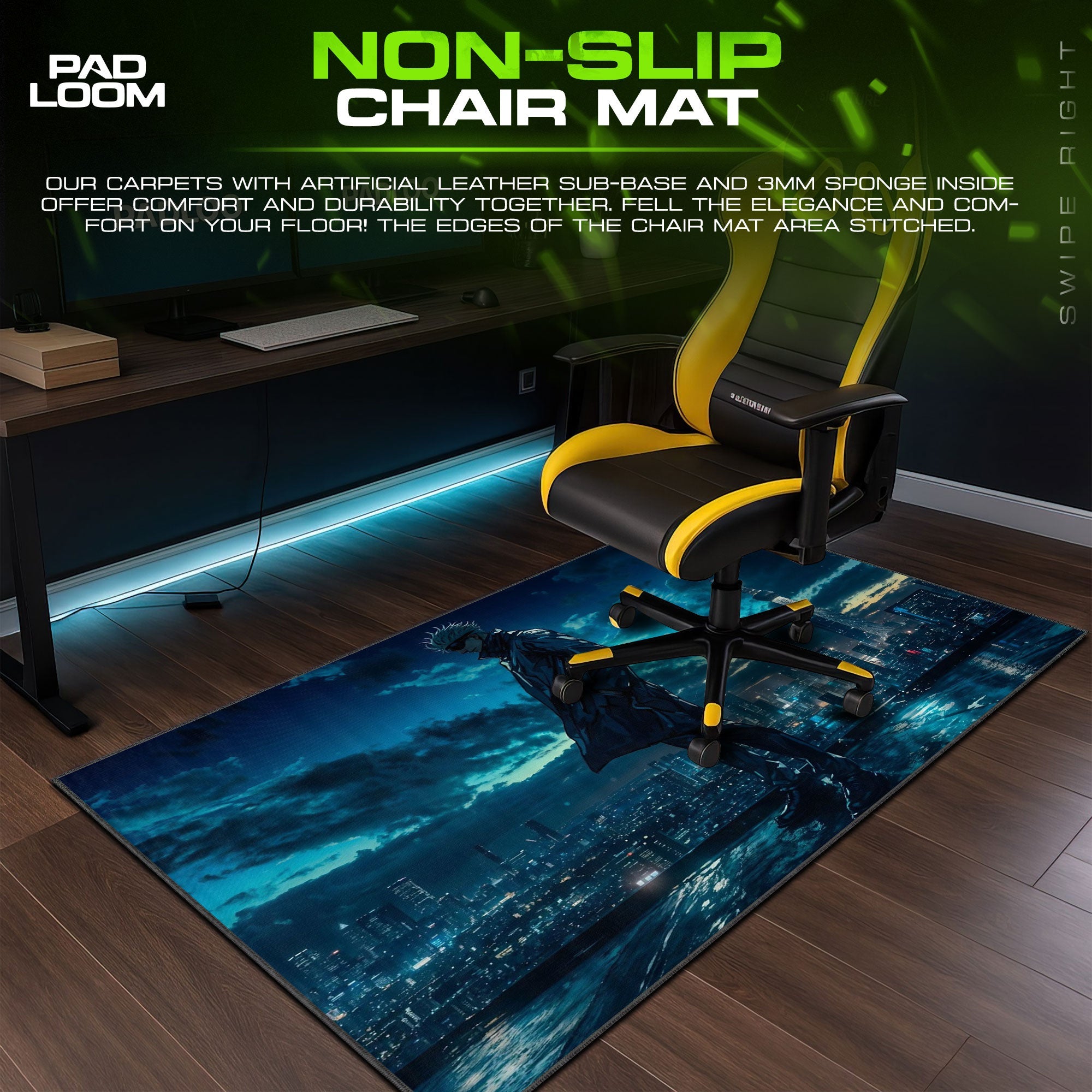 Satoru Gojo Mouse Pad - Limitless Energy Anime Desk Mat Padloom