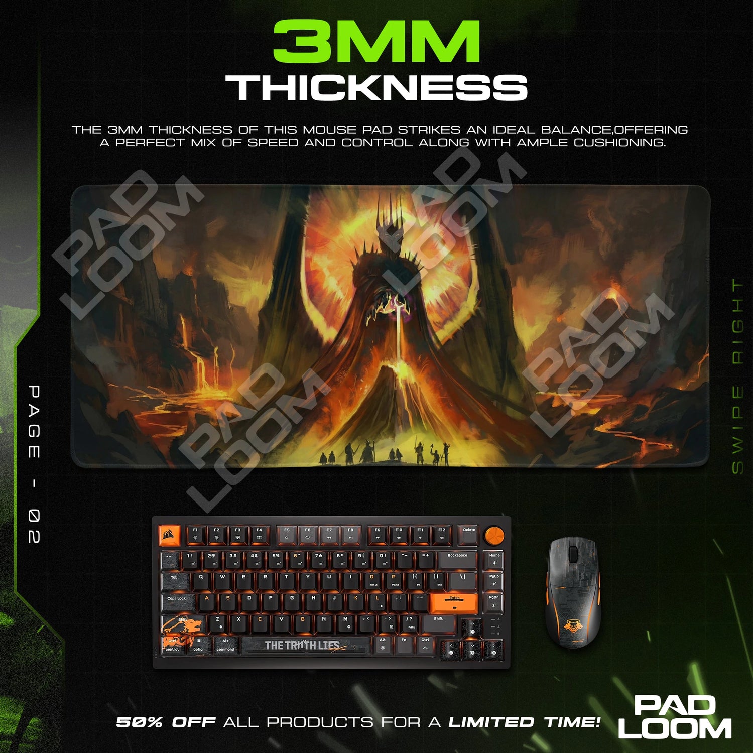 Sauron Dark Lord Mouse Pad - Lord of the Rings Desk Mat
