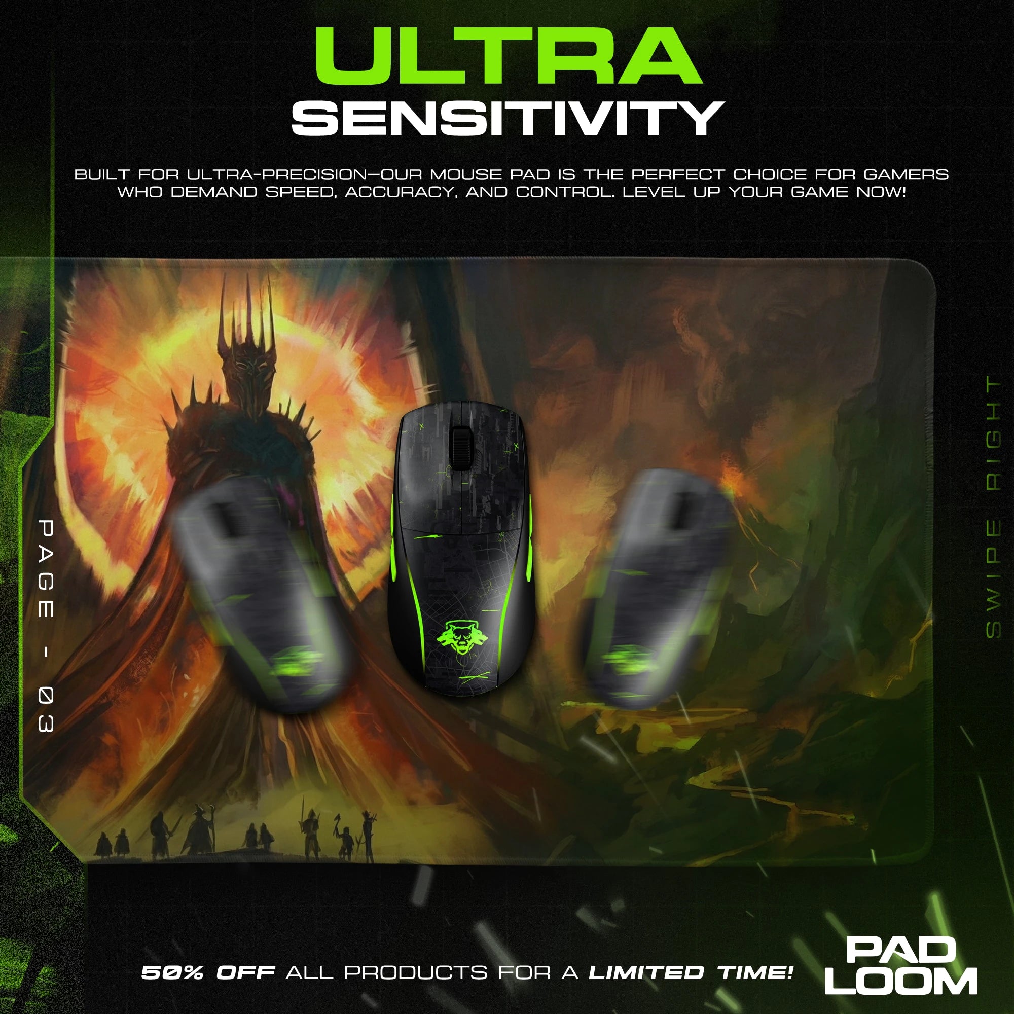 Sauron Dark Lord Mouse Pad - Lord of the Rings Desk Mat