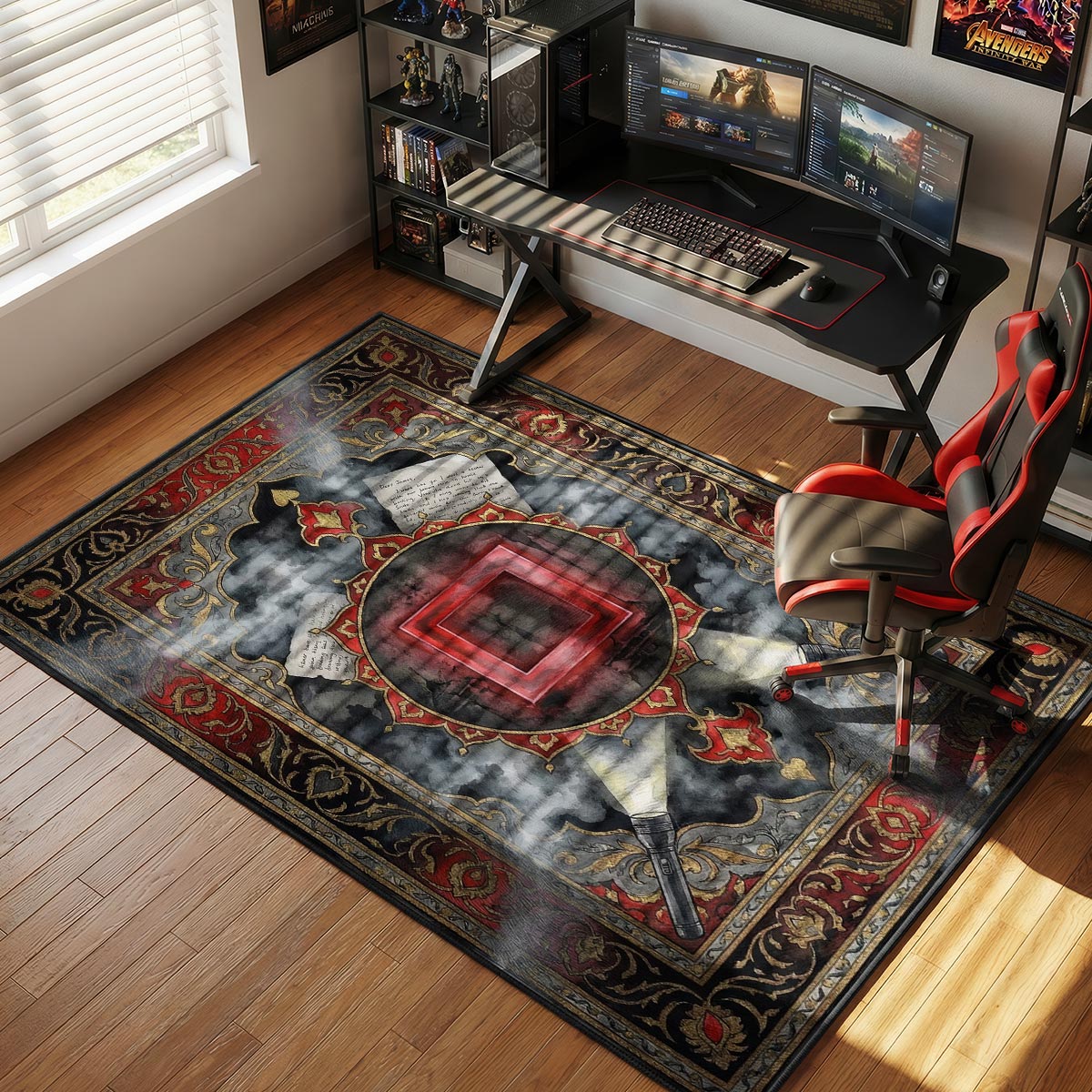 Save Point Red Square Silent Hill Chair rug — main product view
