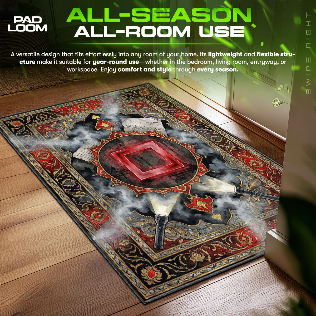 Save Point Red Square Silent Hill Chair fan rug — premium quality print