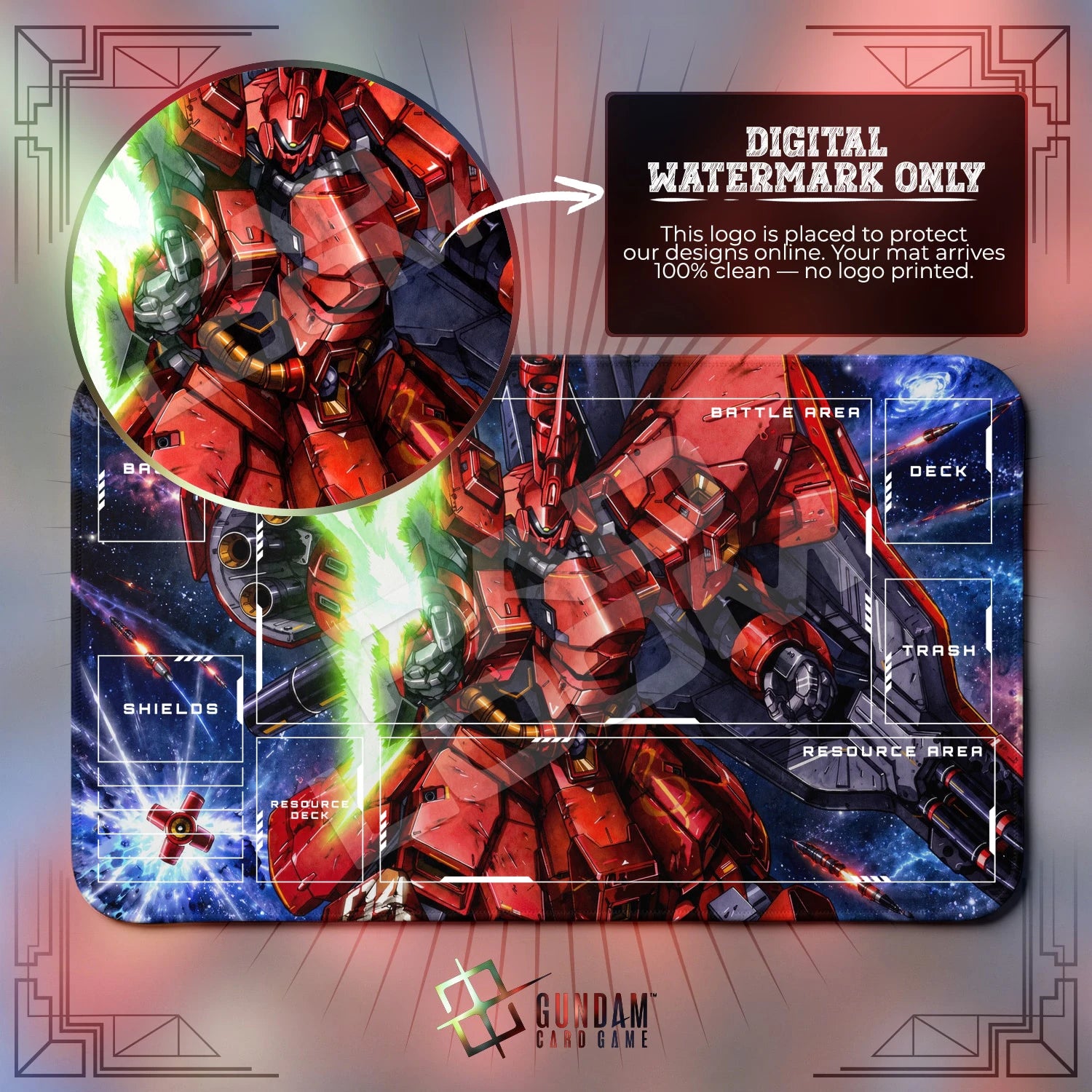 Sazabi Assault Playmat - Gundam TCG Card Game Mat