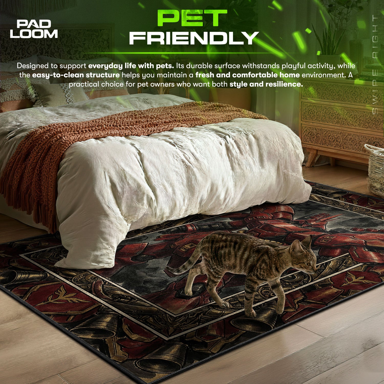 Sazabi Neo themed area rug for home decor fans