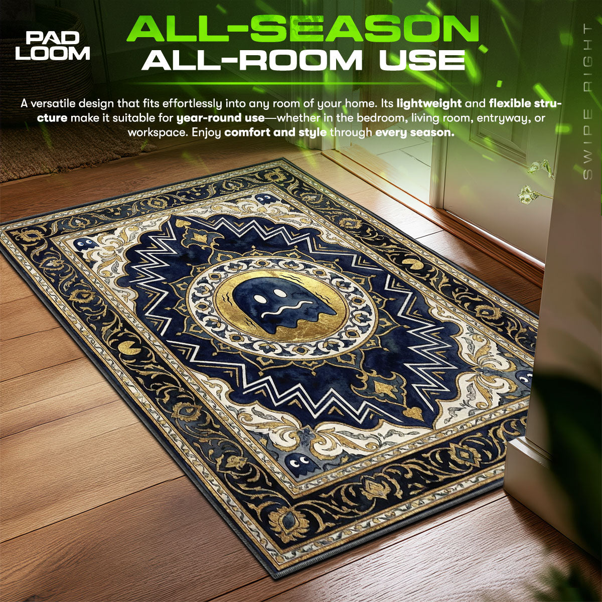 Scared Ghost Royal Rug - Pac-Man Chair Mat