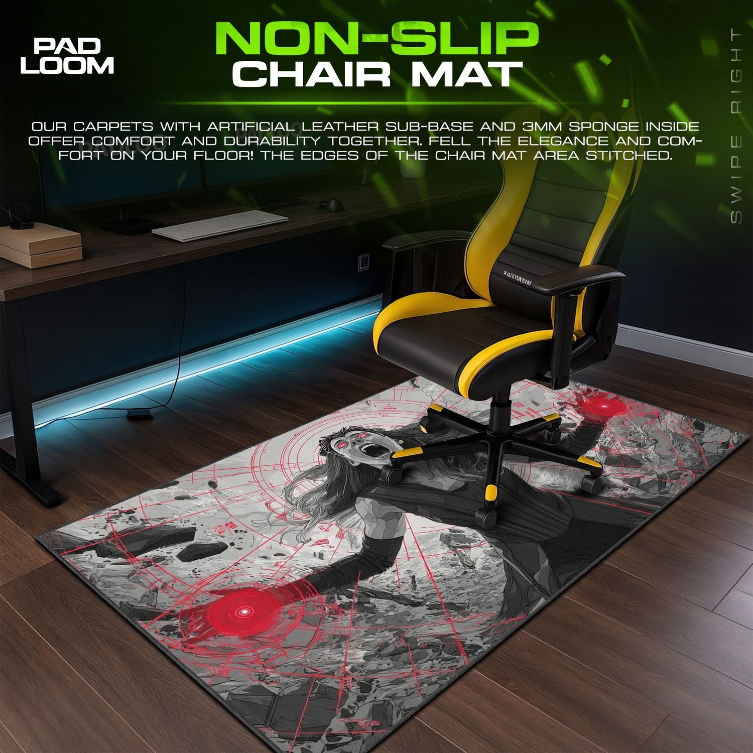 Scarlet Chaos Mouse Pad - Hex Power Gaming Desk Mat Padloom