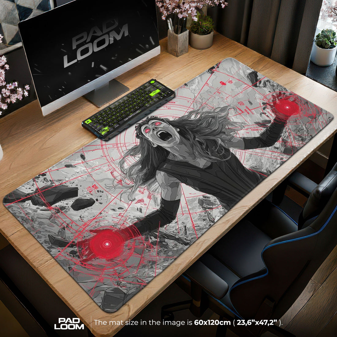 Scarlet Chaos Mouse Pad - Hex Power Gaming Desk Mat Padloom