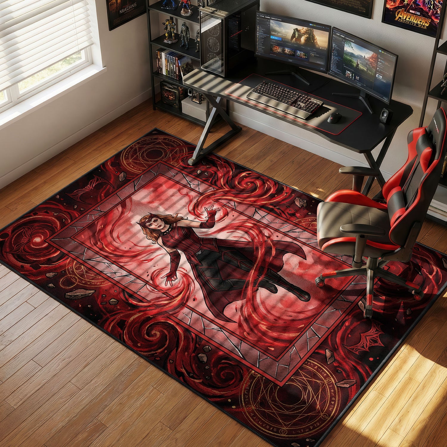 Teppich mit Chaosmagie der Scharlachroten Hexe – Marvel Rivalen Stuhlunterlage