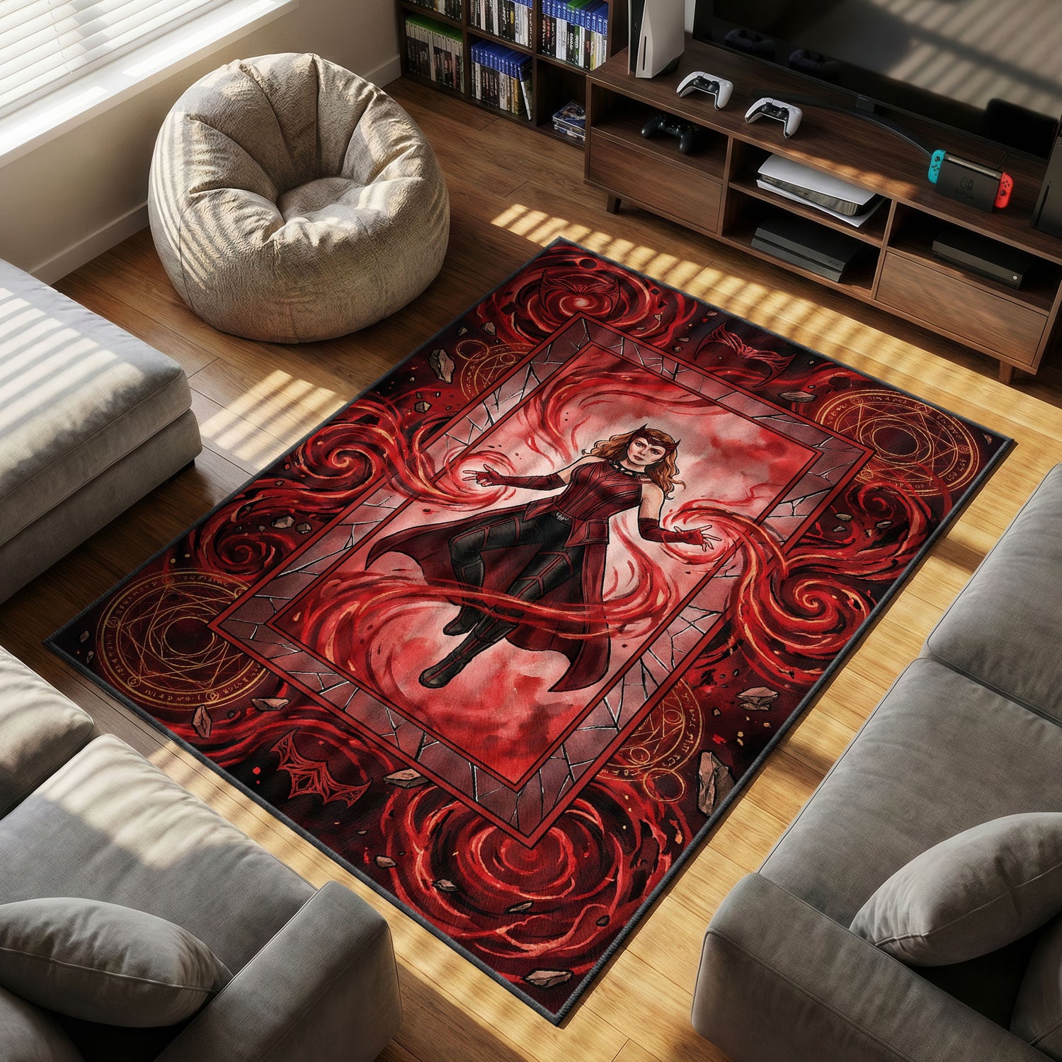 Teppich mit Chaosmagie der Scharlachroten Hexe – Marvel Rivalen Stuhlunterlage