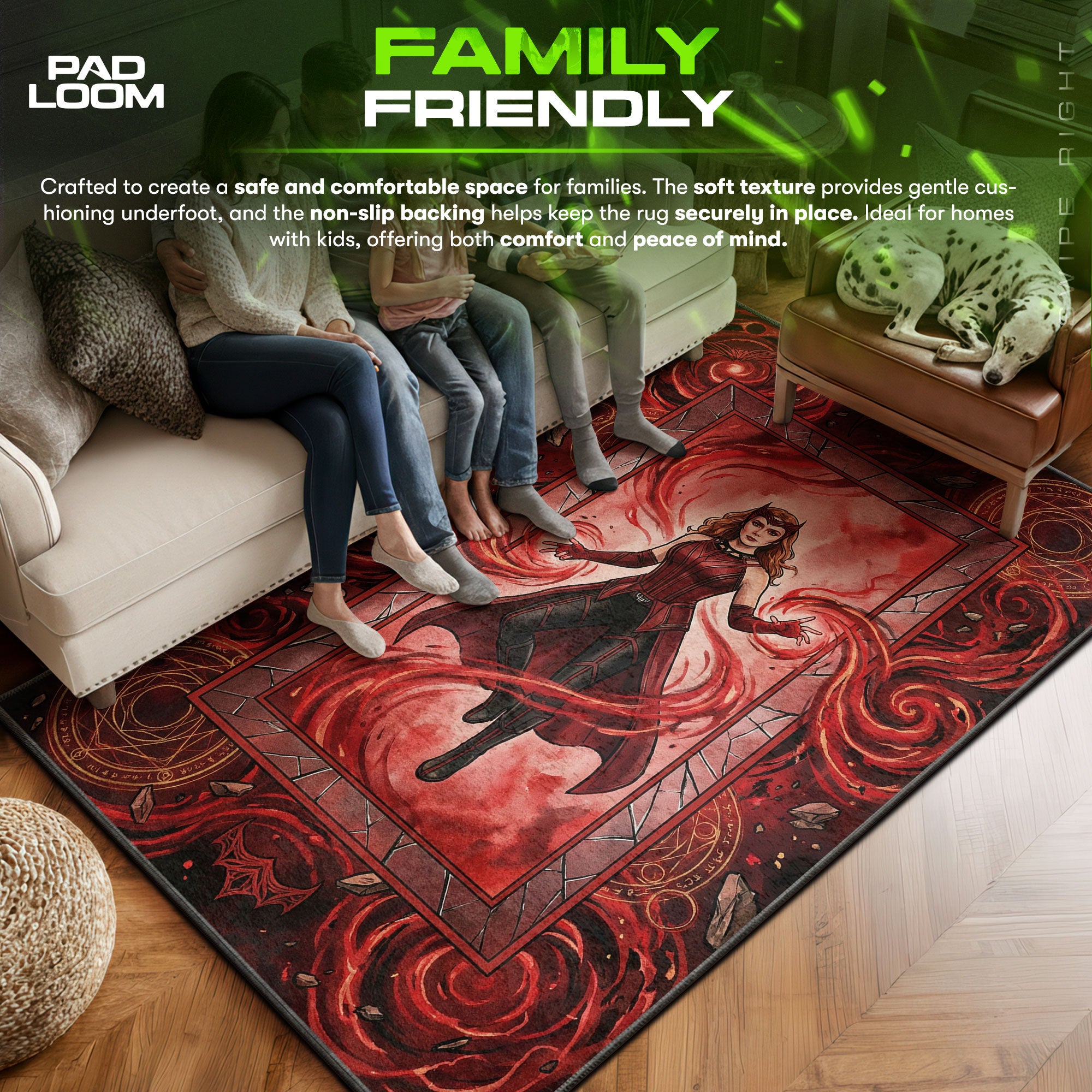 Teppich mit Chaosmagie der Scharlachroten Hexe – Marvel Rivalen Stuhlunterlage