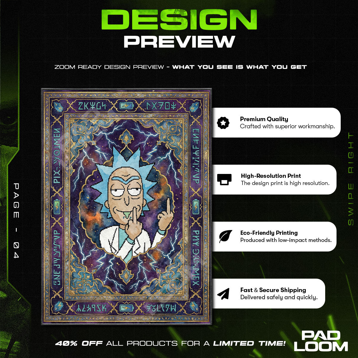 Scary Terry Rick Morty Cartoon Area rug — main product view
