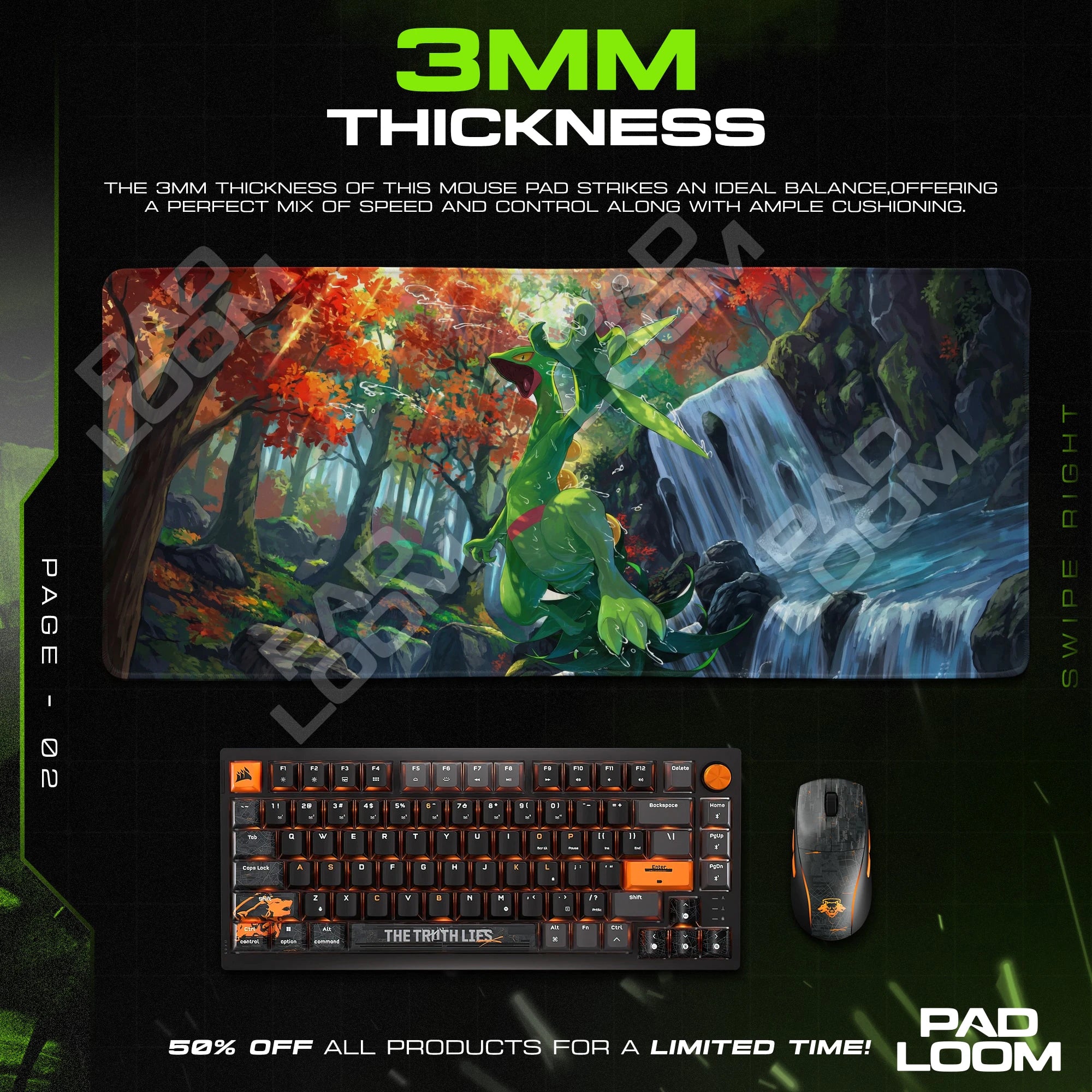 Sceptile Forest Falls Mouse Pad - Pokémon Desk Mat