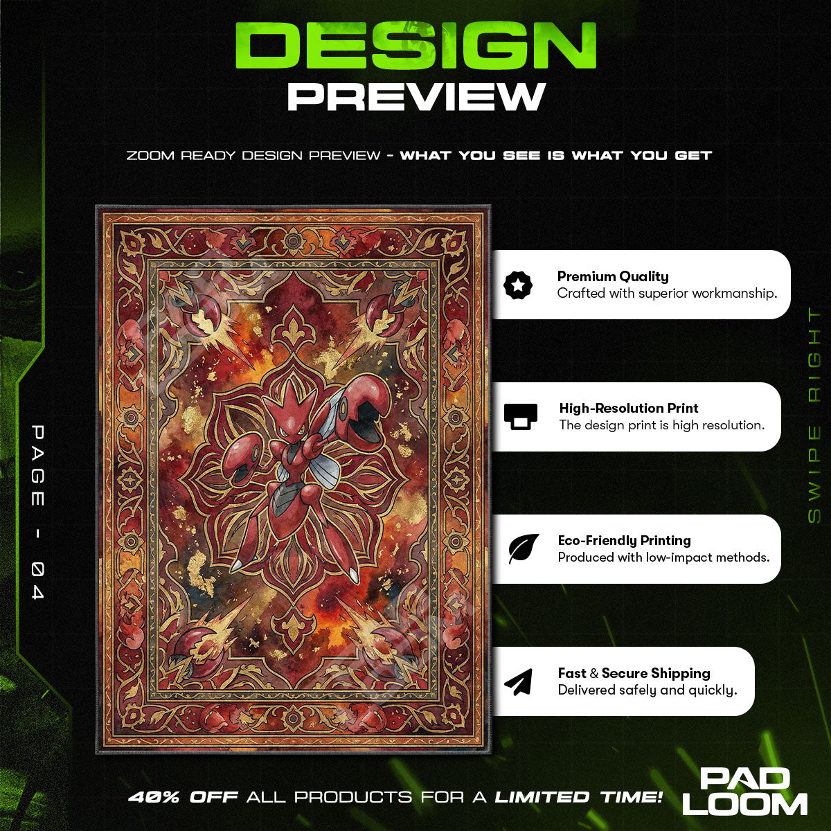 Chair character design printed on rug