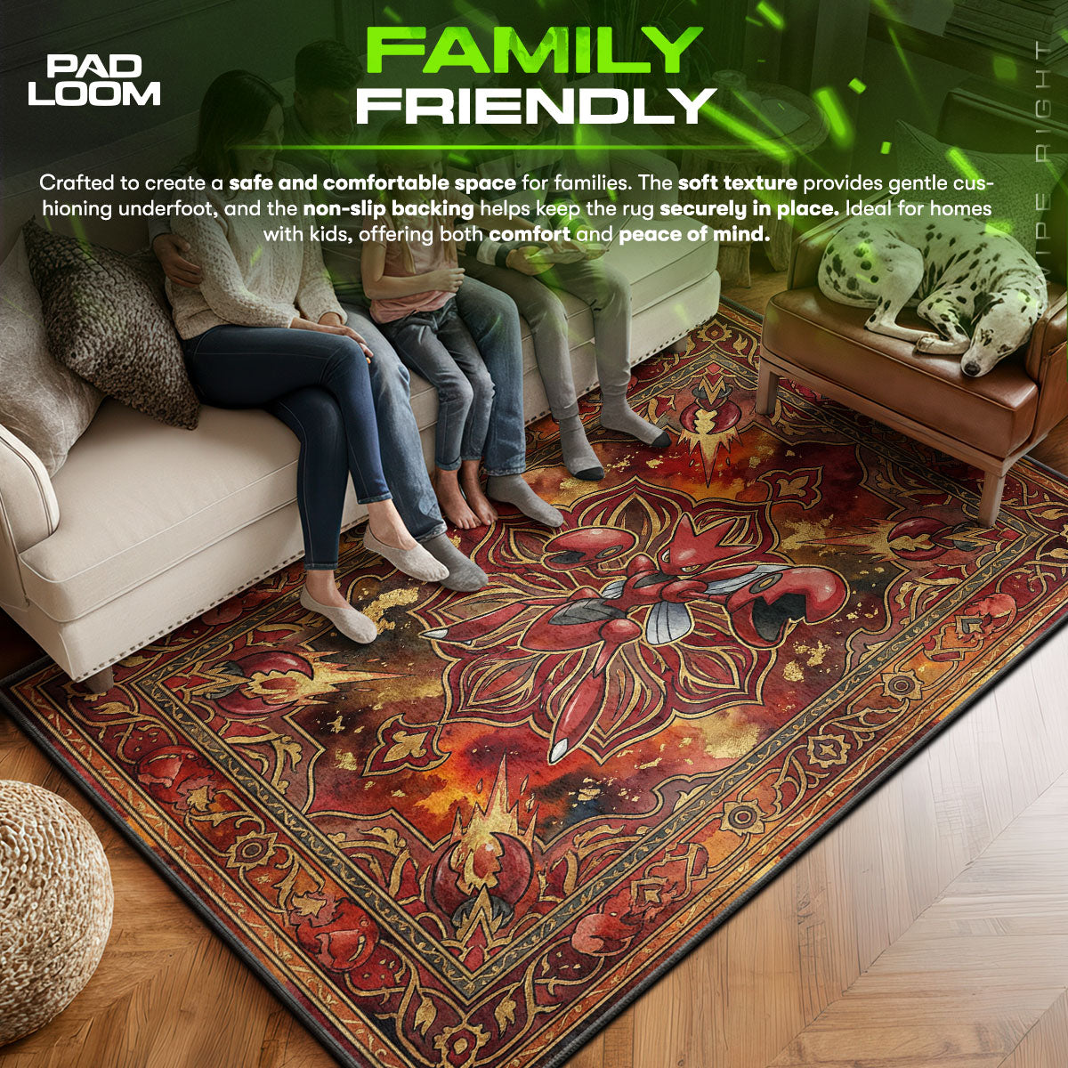 Arcanine area rug showing full Pokemon artwork