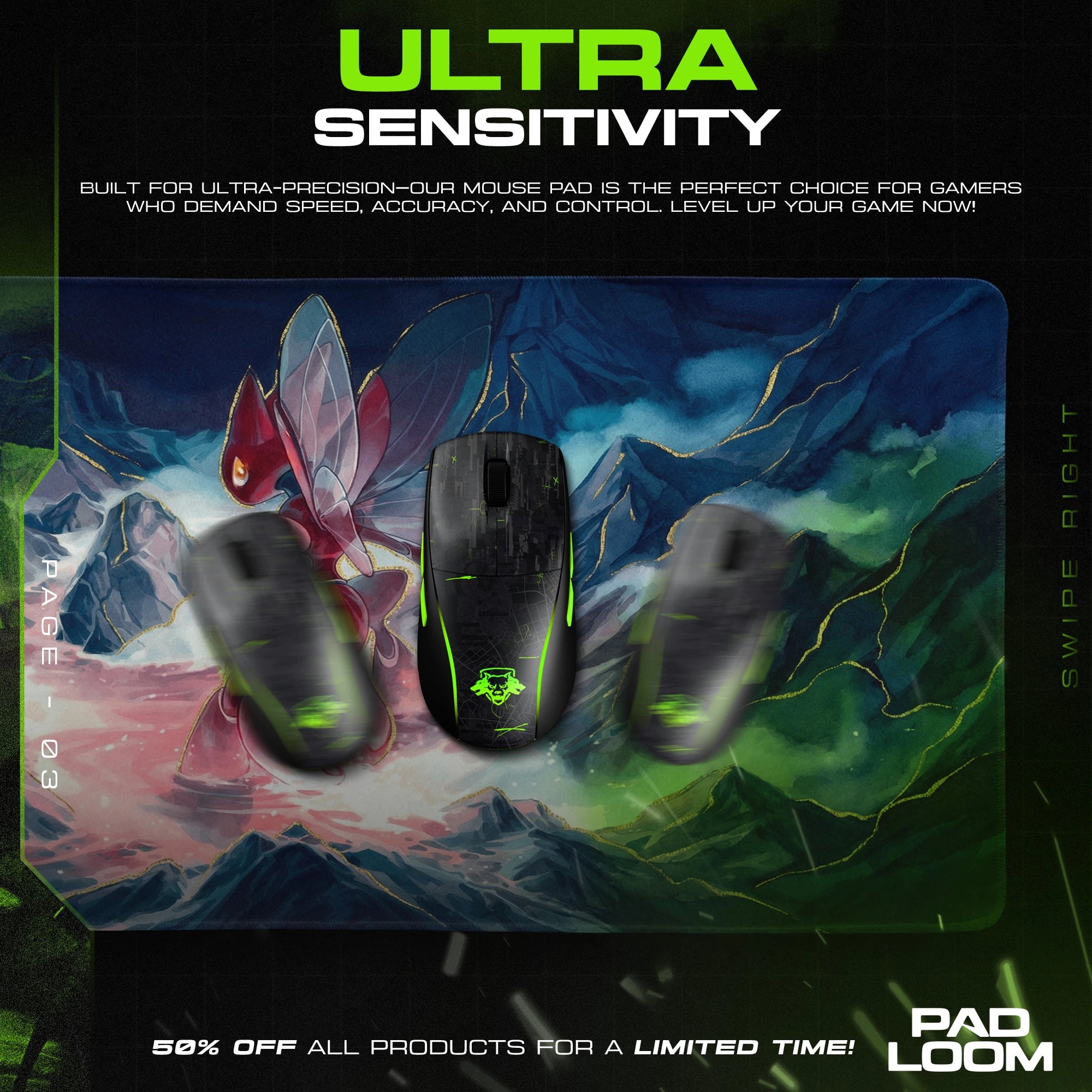 Scizor Frost Peaks Mouse Pad - Pokemon Desk Mat
