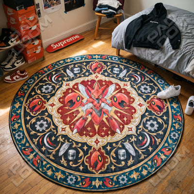 Scizor Gear Round Rug - Pokemon Chair Mat
