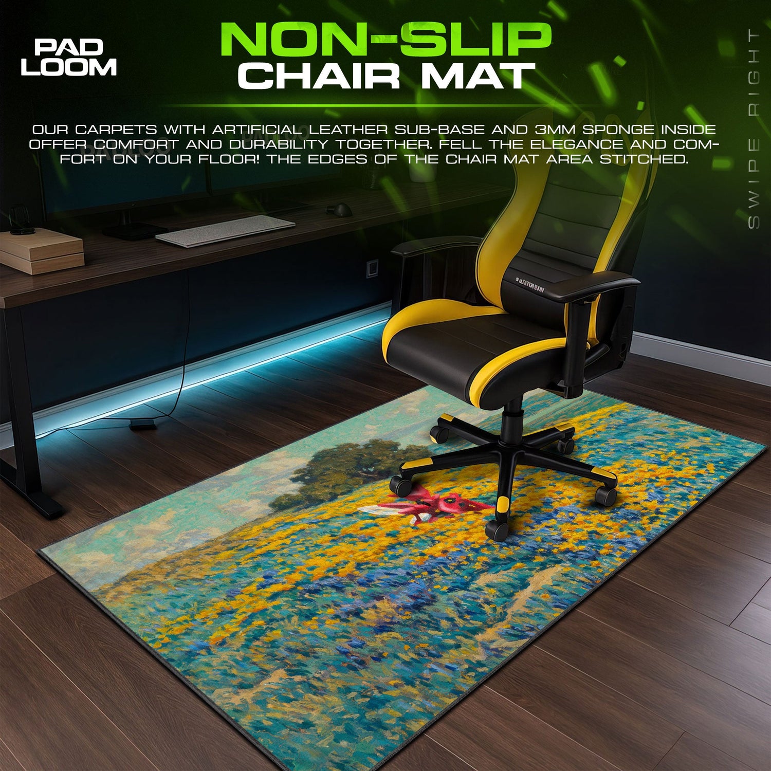 Scizor Meadow Mouse Pad, Pokémon Impressionist Desk Mat Padloom