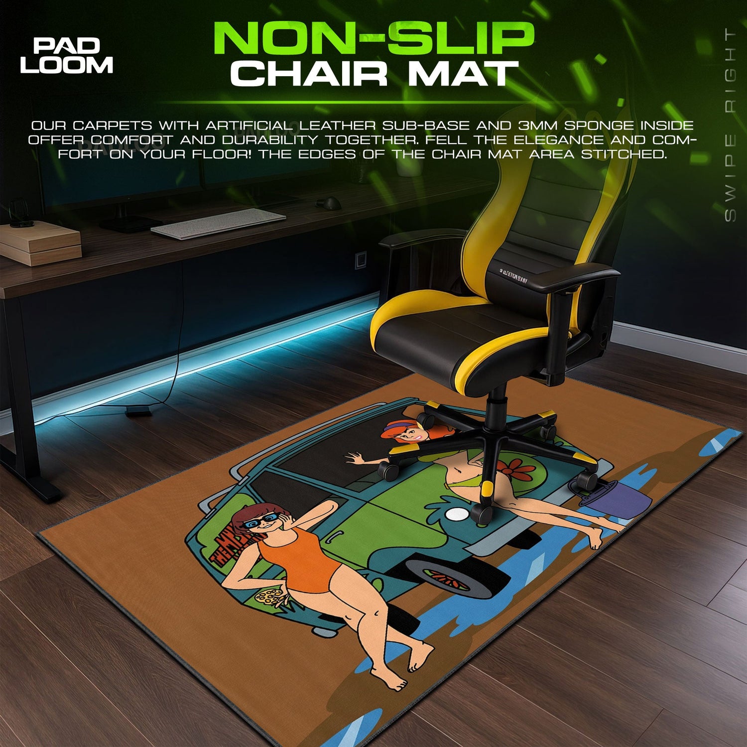 Scooby-Doo Mouse Pad, Daphne & Velma Beach Day Cartoon Desk Mat Padloom