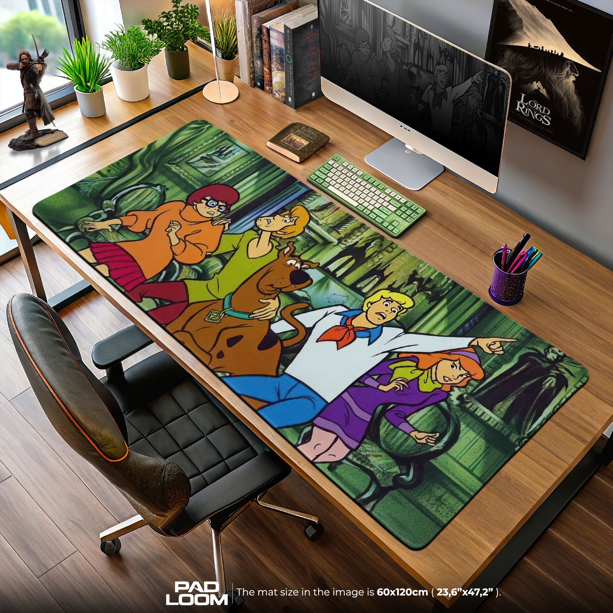 Scooby-Doo Mouse Pad, Haunted Mansion Cartoon Desk Mat