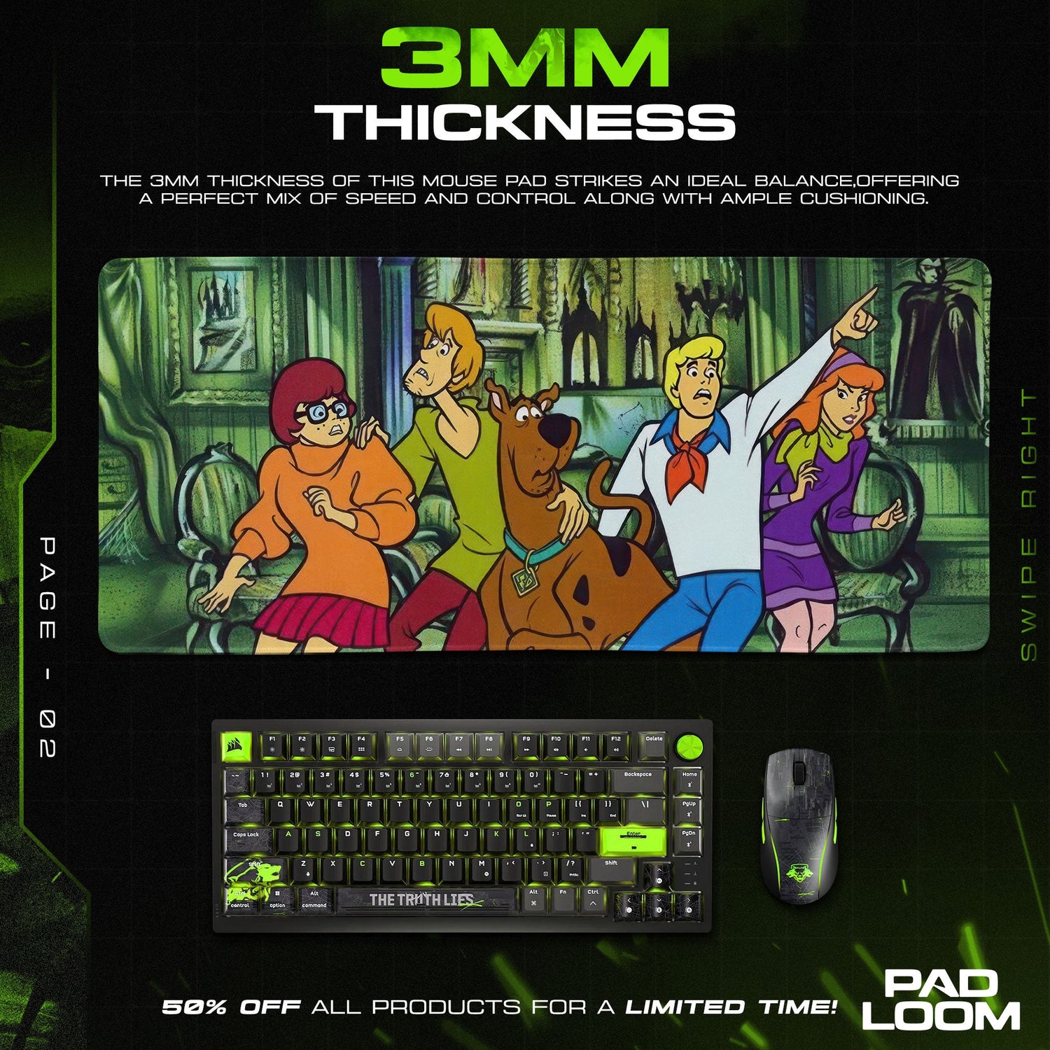 Scooby-Doo Mouse Pad, Haunted Mansion Cartoon Desk Mat Padloom