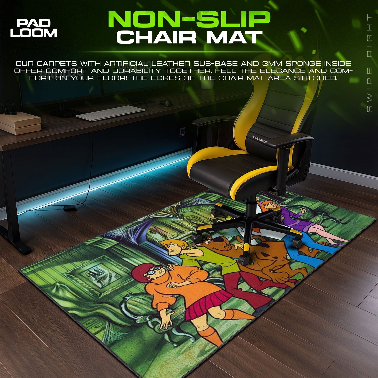 Scooby-Doo Mouse Pad, Haunted Mansion Cartoon Desk Mat Padloom