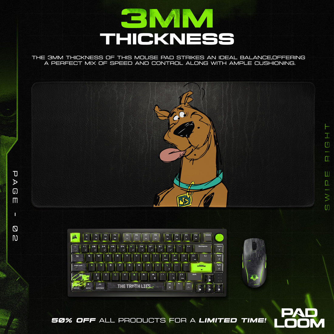 Scooby-Doo Mouse Pad, Scooby Expression Cartoon Desk Mat