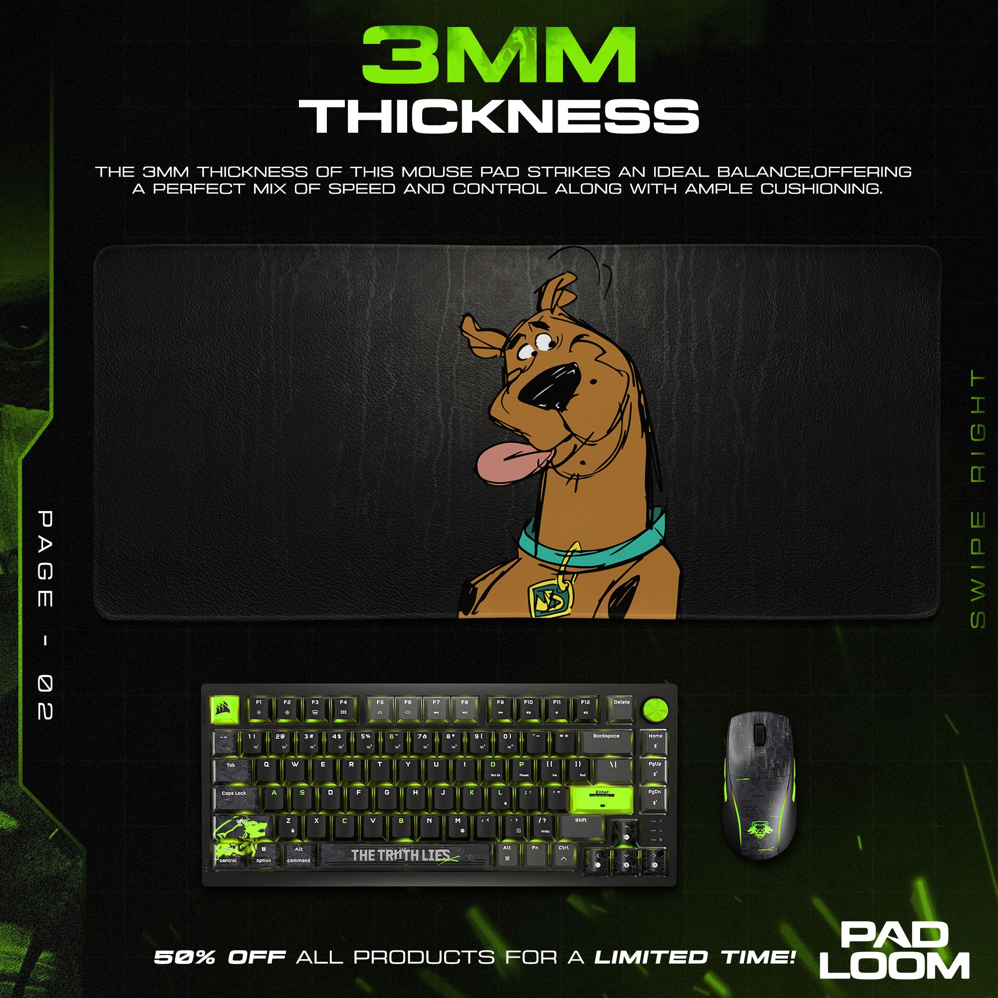 Scooby-Doo Mouse Pad, Scooby Expression Cartoon Desk Mat