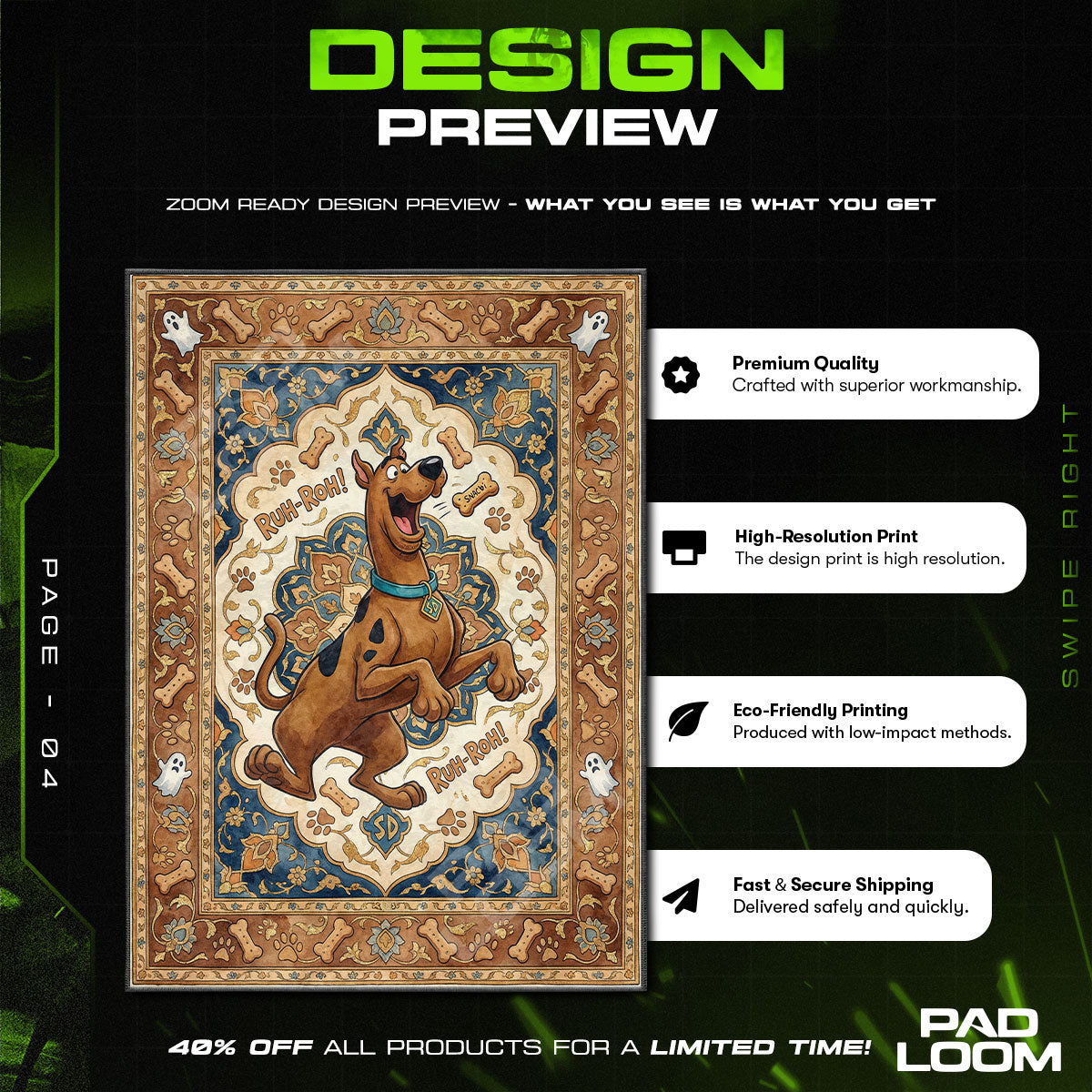 Scooby Ruh Roh Scooby Doo Cartoon Area rug — main product view