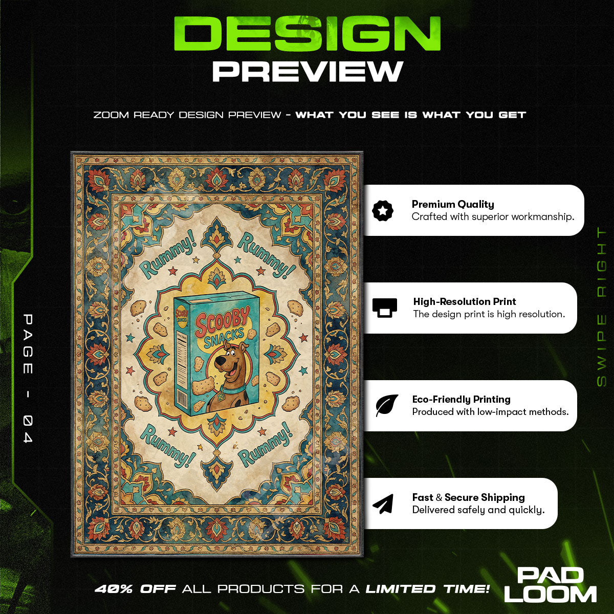 Scooby Snacks Scooby Doo Cartoon Area rug — main product view