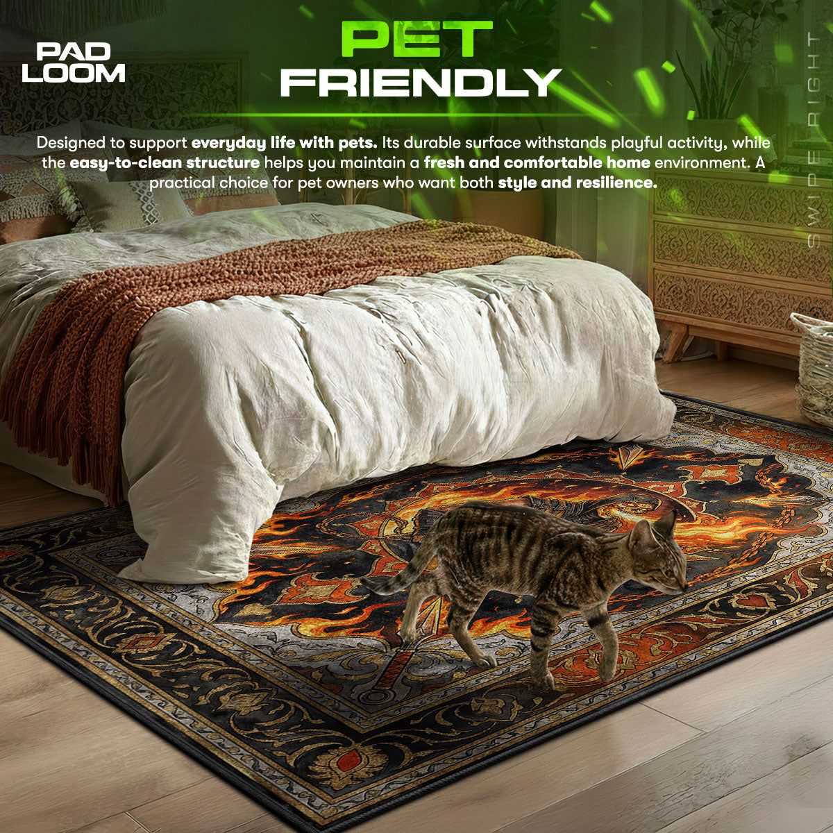 Scorpion Hellfire Portrait Rug - Mortal Kombat Chair Mat