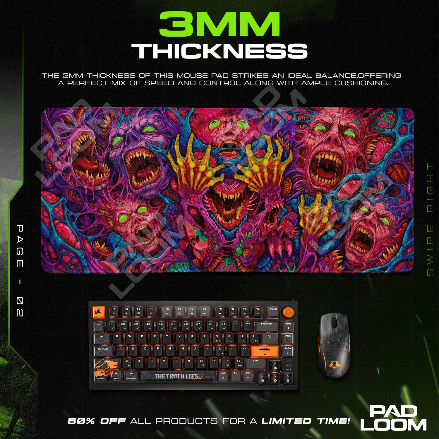 Screaming Flesh Mouse Pad - Horror Desk Mat