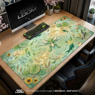 Scyther Meadow Pond Mouse Pad - Pokemon Desk Mat