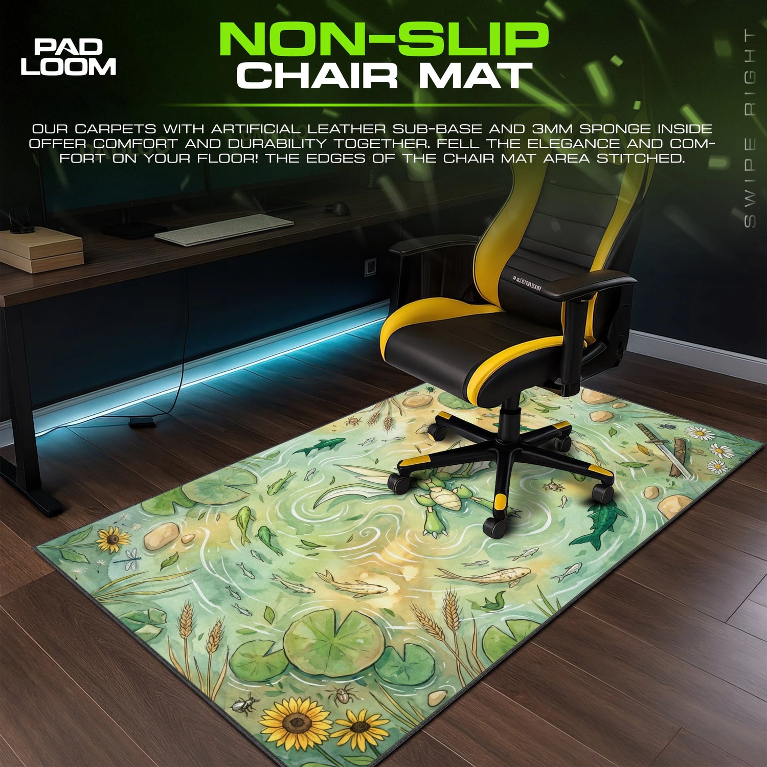 Scyther Meadow Pond Mouse Pad - Pokemon Desk Mat