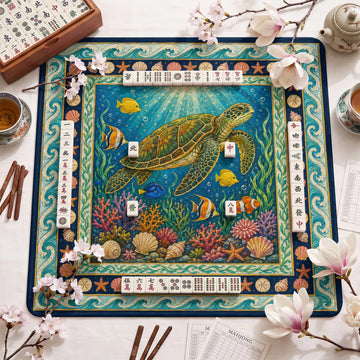 Sea Turtle Mahjong Mat – neoprene mah jongg table mat