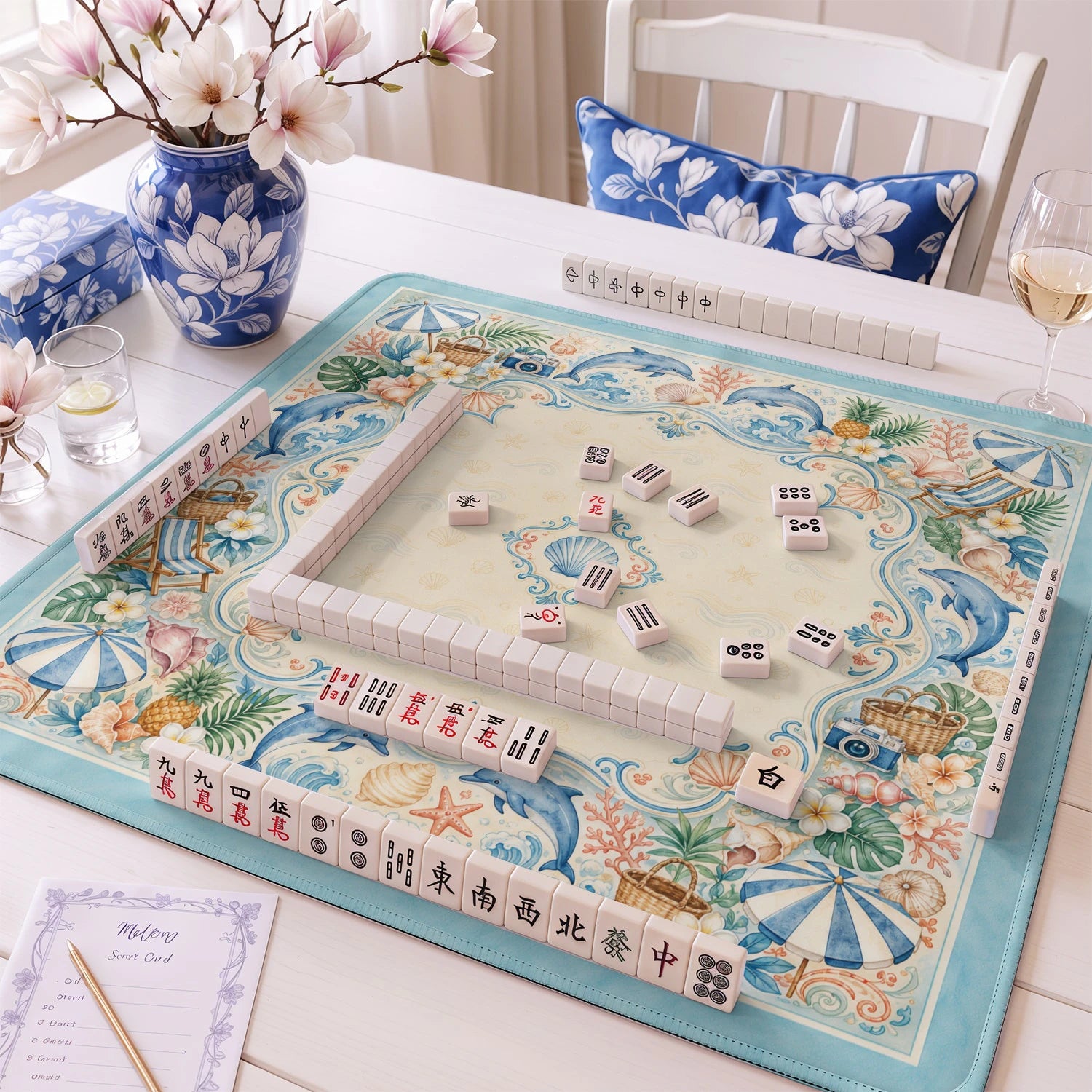Seaside Summer mahjong mat – M (60x60 cm) and L (81x81 cm) sizes