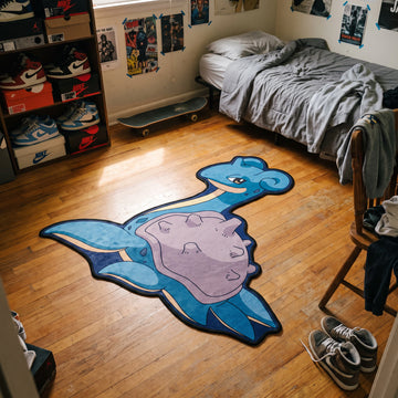 Seated Lapras Rug - Shaped Anime Area Rug