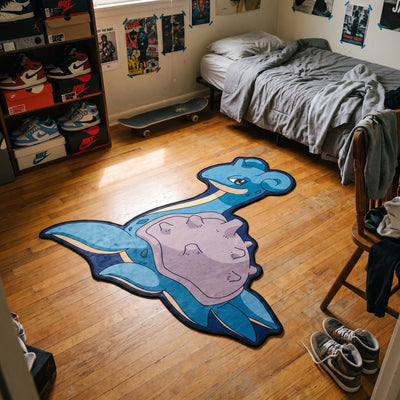 Seated Lapras Rug - Shaped Anime Area Rug