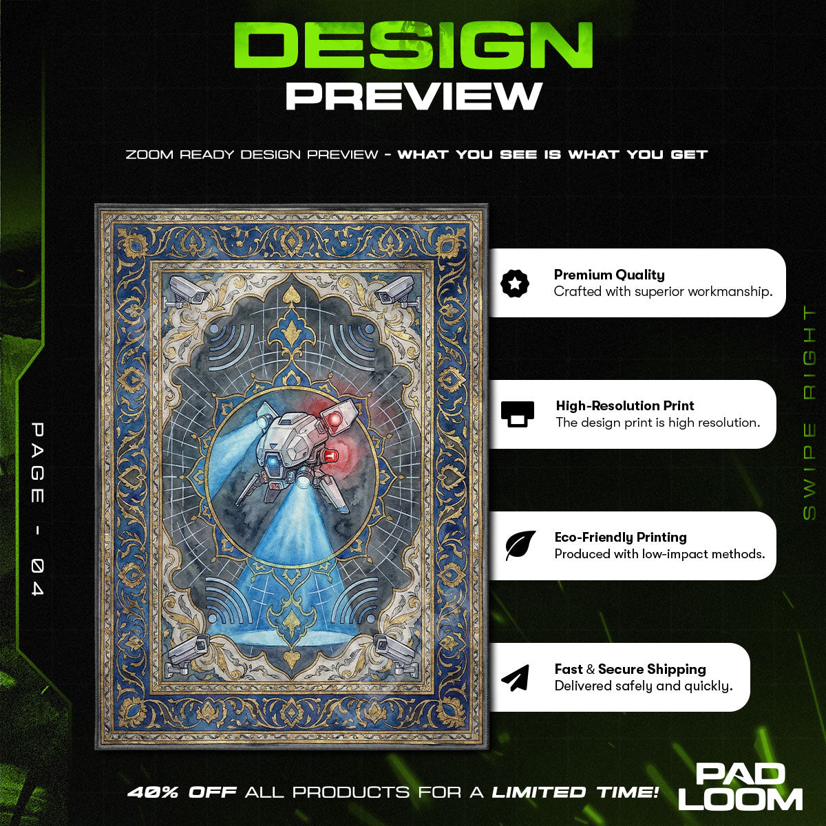 Chair character design printed on rug