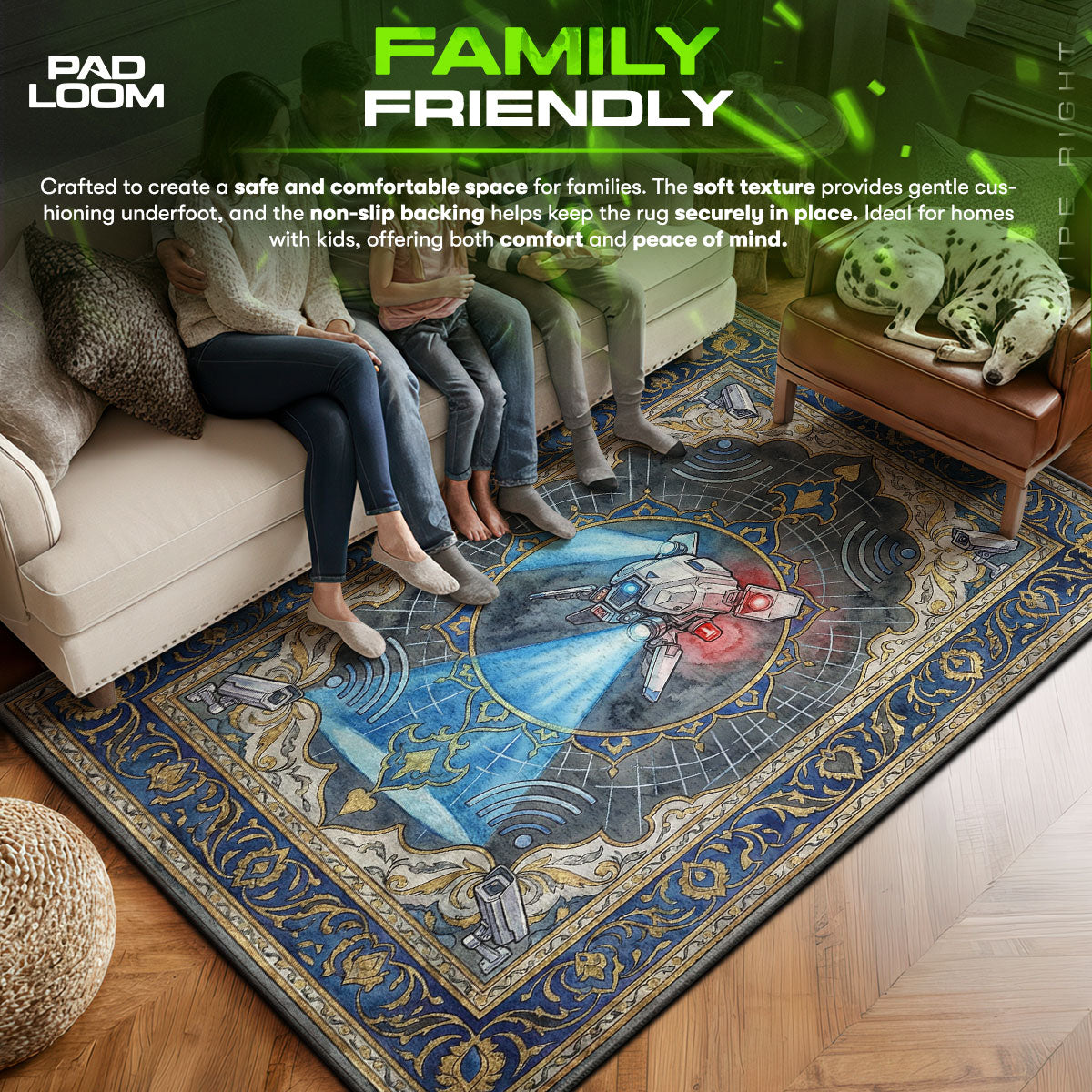 Sentinel area rug showing full home decor artwork