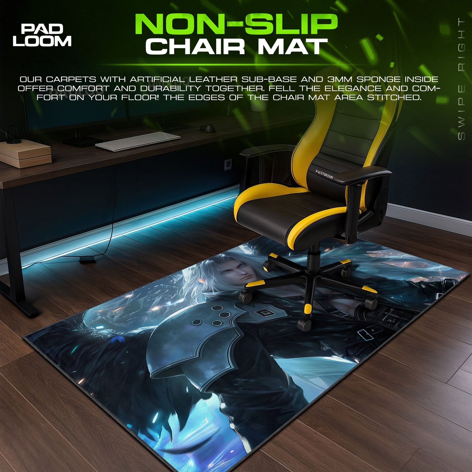 Sephiroth One-Winged Angel Mouse Pad, Final Fantasy VII Gaming Desk Mat Padloom